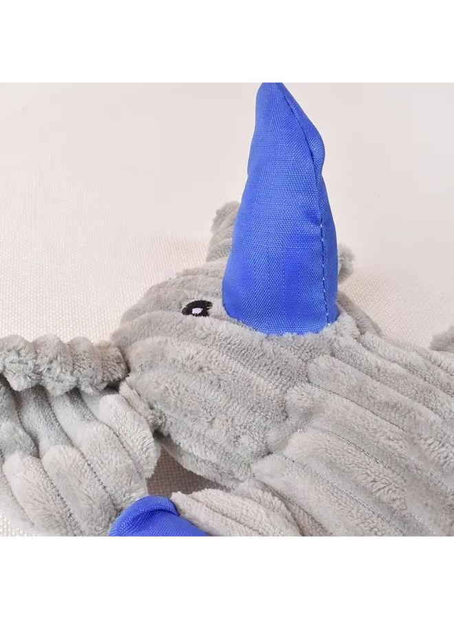 Grey Elephant Plush Dog Toy Chewable Puppy Chewer For Teething Dental Health - Image 5